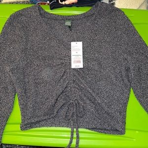 Target long sleeve crop V neck sweater